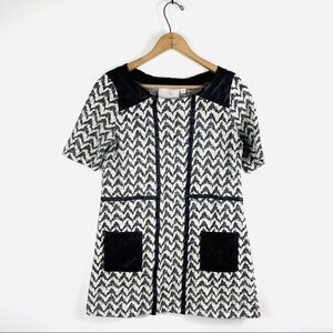 Anthropologie | Leather Accent Tunic Top